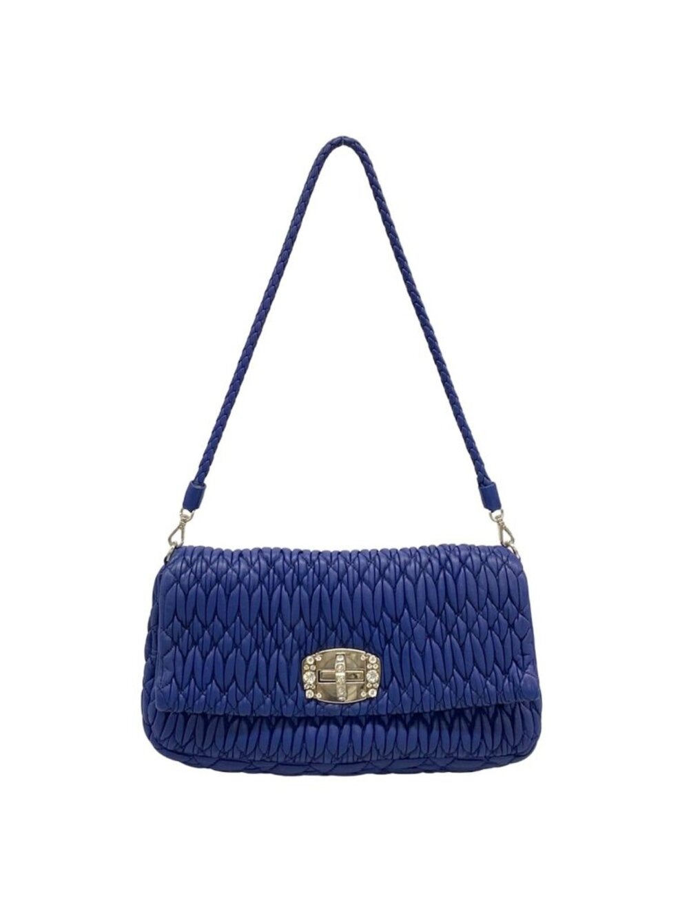 Miu Miu Shoulder Bag Purple Blue Leather